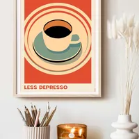 Кофейный постер More Espresso Less Depresso 29x42 см — фото 4