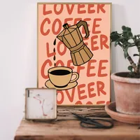 Интерьерный постер гейзер с чашкой кофе для кухни — фото 4