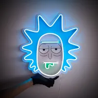 Неоновая вывеска Рик белый/голубой 45×42 см — фото 2