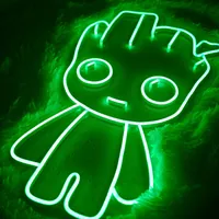 Неоновая вывеска Грут зеленый 35×60 см — фото 2