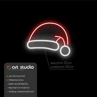 Шапка деда мороза — неоновая вывеска Art Studio