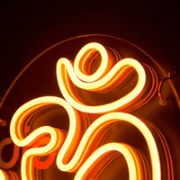 Неоновая вывеска Знак ОМ 25х25 см оранжевый — фото 3