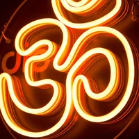 Неоновая вывеска Знак ОМ 25х25 см оранжевый — фото 4