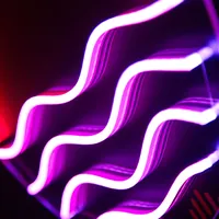 Неоновая вывеска солнце и волны 40×40 см красный для интерьера — фото 3