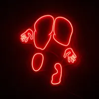 Неоновая вывеска отпечаток девушки бордовый/красный для интерьера — фото 2