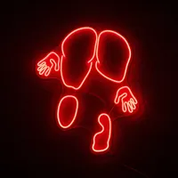 Неоновая вывеска отпечаток девушки бордовый/красный для интерьера — фото 4