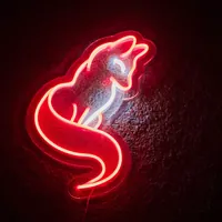 Неоновая вывеска Лиса 38×25 на стену белая — фото 2