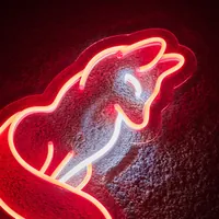 Неоновая вывеска Лиса 38×25 на стену белая — фото 3