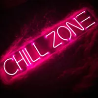 Неоновая вывеска Chill Zone розового цвета с диммером — фото 2