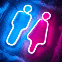 Неоновая табличка мальчик девочка для туалета — фото 2