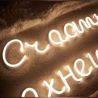 Неоновая вывеска "Счастье пахнет кофе" для кафе и офиса — фото 3