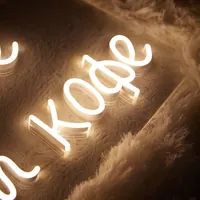 Неоновая вывеска "Счастье пахнет кофе" для кафе и офиса — фото 5