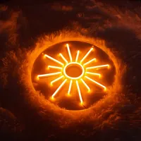 Неоновая вывеска с надписью Солнце для интерьера — фото 2