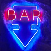 Неоновая вывеска Bar для бара синий — фото 2