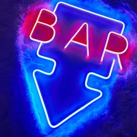 Неоновая вывеска Bar для бара синий — фото 3