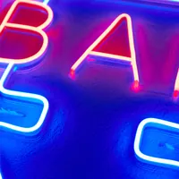 Неоновая вывеска Bar для бара синий — фото 4