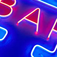 Неоновая вывеска Bar для бара синий — фото 6