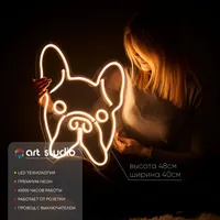 Бульдог — неоновая вывеска Art Studio