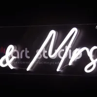 Неоновая вывеска Mr&Mrs белый 71×17 см — фото 3