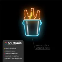 Ведро с пивом — неоновая вывеска Art Studio