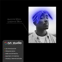 Тупак Шакур — неоновая вывеска Art Studio