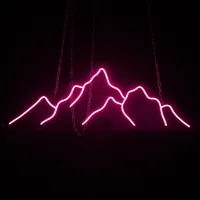 Неоновая вывеска Горы розового цвета 90×32 см на стену — фото 2
