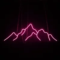 Неоновая вывеска Горы розового цвета 90×32 см на стену — фото 4