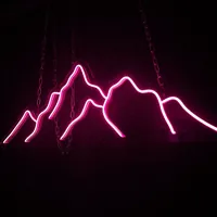 Неоновая вывеска Горы розового цвета 90×32 см на стену — фото 5