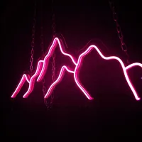 Неоновая вывеска Горы розового цвета 90×32 см на стену — фото 6