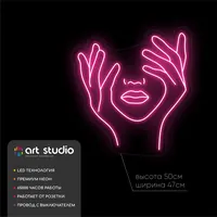 Лицо — неоновая вывеска Art Studio