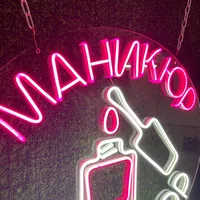 Неоновая вывеска маникюр и педикюр — фото 3