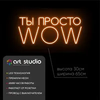 Ты просто WOW — неоновая вывеска Art Studio
