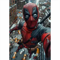 Постер Дедпула делает селфи в городе — фото 3