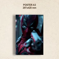 Дедпул стреляет из пистолета — неоновая вывеска Art Studio