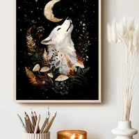 Черный постер с рисунком волка — фото 3