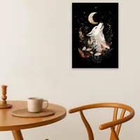 Черный постер с рисунком волка — фото 4