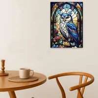 Постер с витражной совой на голубом фоне — фото 4