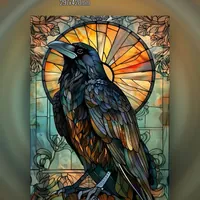 ворон, витражи — неоновая вывеска Art Studio