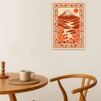 Желтый винтажный постер с горами для интерьера — фото 4