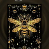 золотая пчера, луна и звёзды, мистический арт — неоновая вывеска Art Studio