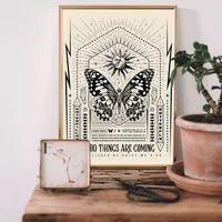 интерьерный постер бабочка минимализм белый — фото 2