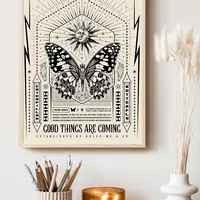 интерьерный постер бабочка минимализм белый — фото 3