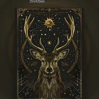 мистический олень, звезды на чёрном фоне — неоновая вывеска Art Studio