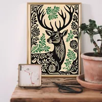 Винтажный постер с изображением оленя — фото 2