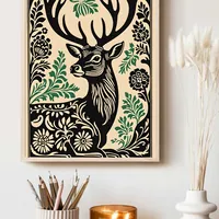 Винтажный постер с изображением оленя — фото 3