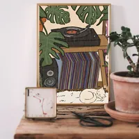 скандинавский постер спящий котик — фото 2