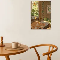 спящий котик постер 29х42 см бежевый — фото 4