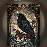 Постер черный ворон готика 29×42 см — фото 1