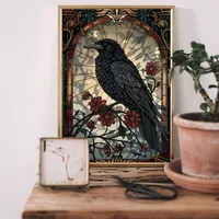 Постер черный ворон готика 29×42 см — фото 2