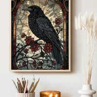 Постер черный ворон готика 29×42 см — фото 3